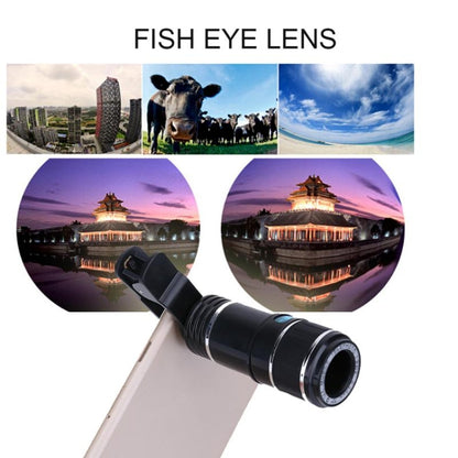 Universal Mobile Phone 12X Zoom Optical Zoom Telescope Lens with Clip - Telescope & Microscope by buy2fix | Online Shopping UK | buy2fix