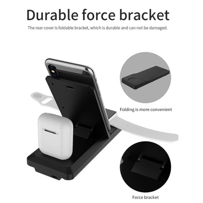 H6 3 in 1 Portable Folding Wireless Charger for iPhone + iWatch + AirPods(White) - Apple Accessories by buy2fix | Online Shopping UK | buy2fix