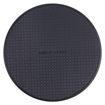 10W QI Plaid Pattern Round Plastic Wireless Charger (Black) - Apple Accessories by buy2fix | Online Shopping UK | buy2fix