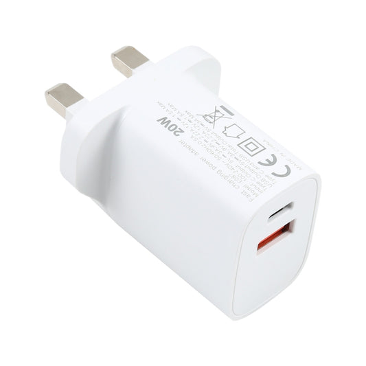 E087 20W USB-C / Type-C + USB Ports Fast Charging Travel Charger, UK Plug - USB Charger by buy2fix | Online Shopping UK | buy2fix