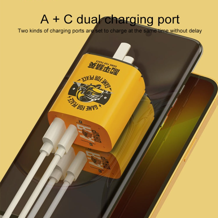 ROCK T42 PD 20W USB + TypeC / USB-C Dual Ports Fast Charging Travel Charger, US Plug (Orange) - Apple Accessories by ROCK | Online Shopping UK | buy2fix
