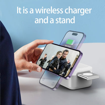 H31 15W 3 in 1 Magnetic Multifunctional Wireless Charger (White) - Wireless Charger by buy2fix | Online Shopping UK | buy2fix