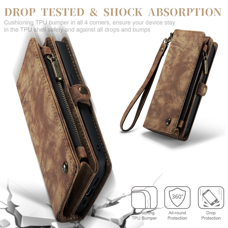 For iPhone XR CaseMe Detachable Multifunctional Horizontal Flip Leather Case with Card Slot & Holder & Zipper Wallet & Photo Frame (Brown) - More iPhone Cases by CaseMe | Online Shopping UK | buy2fix