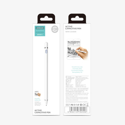 JOYROOM JR-K811 Excellent Series Micro USB Rechargeable Active Capacitive Stylus Pen with Magnetic Cap, Compatible with Android & IOS(White) - Stylus Pen by JOYROOM | Online Shopping UK | buy2fix