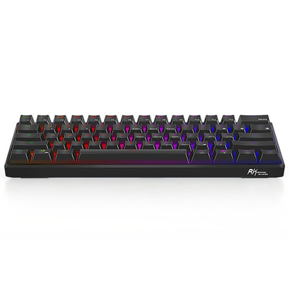 RK61 61 Keys Bluetooth / 2.4G Wireless / USB Wired Three Modes Brown Switch Tablet Mobile Gaming Mechanical Keyboard with RGB Backlight, Cable Length: 1.5m (Black) - Wired Keyboard by buy2fix | Online Shopping UK | buy2fix