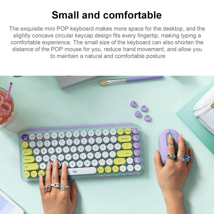Logitech POP KEYS Round Button Bluetooth Mechanical Keyboard (Purple) - Wireless Keyboard by Logitech | Online Shopping UK | buy2fix