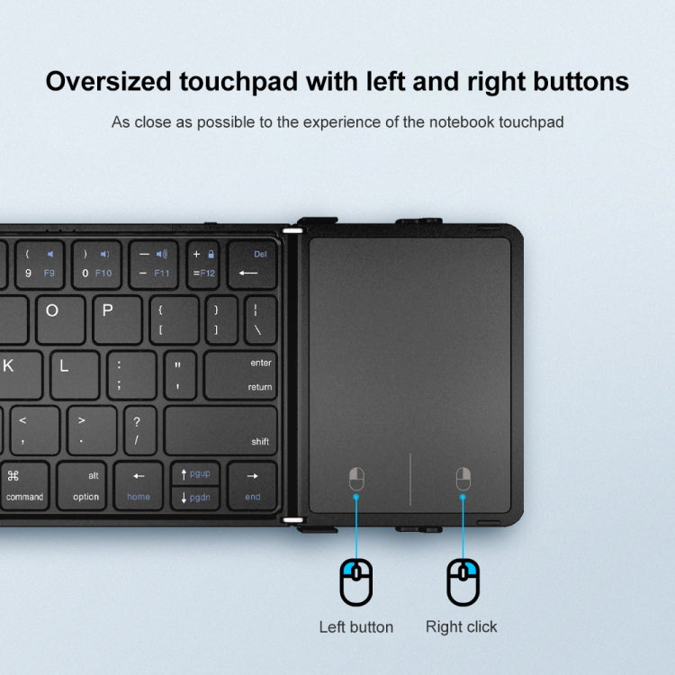 B1053 Leather Portable Tri-Fold Bluetooth Keyboard - Wireless Keyboard by buy2fix | Online Shopping UK | buy2fix