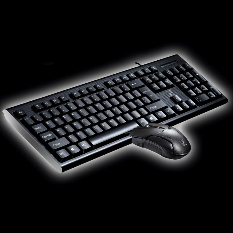 Chasing Leopard Q9 1600 DPI Professional Wired Grid Texture Gaming Office Keyboard + Optical Mouse Kit(Black) - Wired Mice by Chasing Leopard | Online Shopping UK | buy2fix