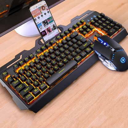 YINDIAO V2 Mechanical Feel Gaming Keyboard Mouse Set (Black Orange Yellow Light) - Wired Keyboard by YINDIAO | Online Shopping UK | buy2fix