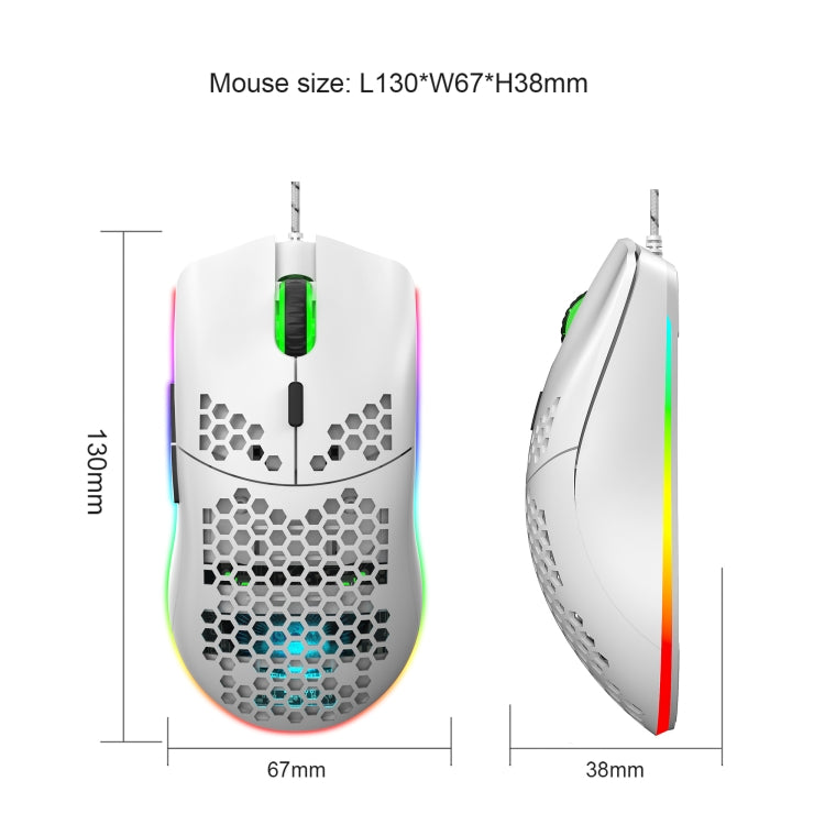 HXSJ J900 6 Keys RGB Lighting Programmable Gaming Wired Mouse (White) -  by HXSJ | Online Shopping UK | buy2fix