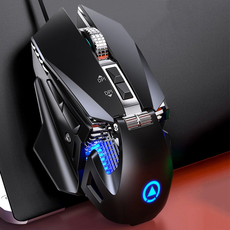 YINDIAO G10 7200DPI 7-modes Adjustable 7-keys RGB Light Wired Metal Mechanical Hard Core Macro Mouse, Style: Audio Version(Black) - Computer & Networking by YINDIAO | Online Shopping UK | buy2fix