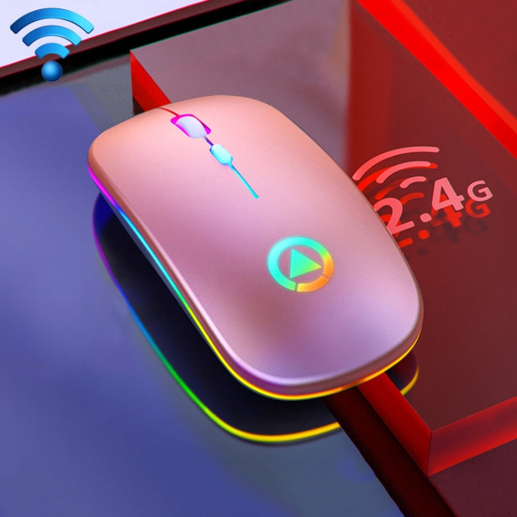 YINDIAO A2 BT3.0 + BT5.0 + 2.4GHz 1600DPI 3-modes Adjustable RGB Light Wireless Silent Bluetooth Mouse (Rose Gold) - Wireless Mice by YINDIAO | Online Shopping UK | buy2fix