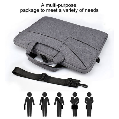 ST02S Waterproof Tear Resistance Hidden Portable Strap One-shoulder Handbag for 14.1 inch Laptops, with Suitcase Belt(Dark Gray) - Computer & Networking by buy2fix | Online Shopping UK | buy2fix