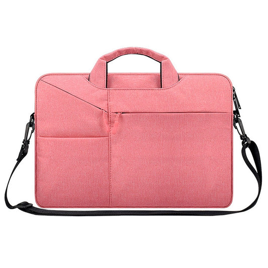 ST02S Waterproof Tear Resistance Hidden Portable Strap One-shoulder Handbag for 15.6 inch Laptops, with Suitcase Belt(Pink) - 15.6 - 17 inch by buy2fix | Online Shopping UK | buy2fix