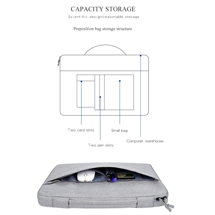 ND04 Oxford Cloth Waterproof Laptop Handbag for 13.3 inch Laptops, with Trunk Trolley Strap(Grey) -  by buy2fix | Online Shopping UK | buy2fix