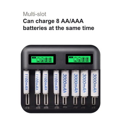 5V 2A USB 8 Slot Battery Charger for AA & AAA & C / D Battery, with LCD Display - Consumer Electronics by buy2fix | Online Shopping UK | buy2fix