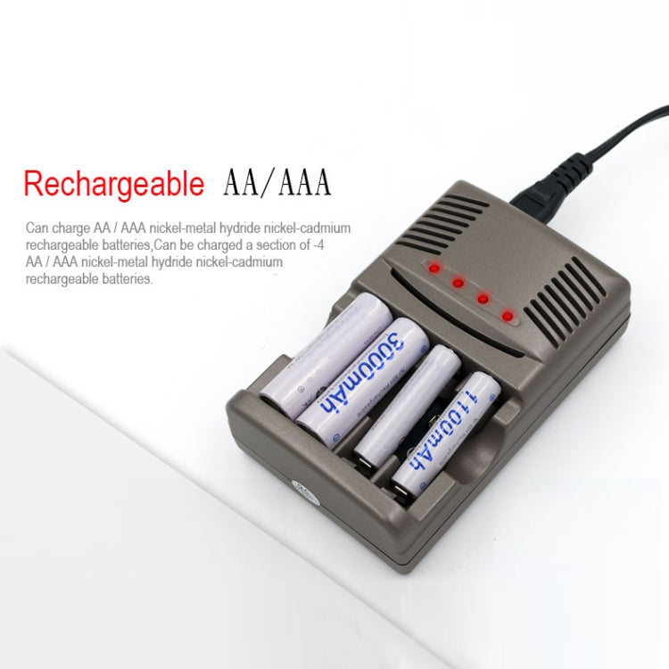 AC 100-240V 4 Slot Battery Charger for AA & AAA & 9V Ni-MH Battery, EU Plug - Consumer Electronics by buy2fix | Online Shopping UK | buy2fix