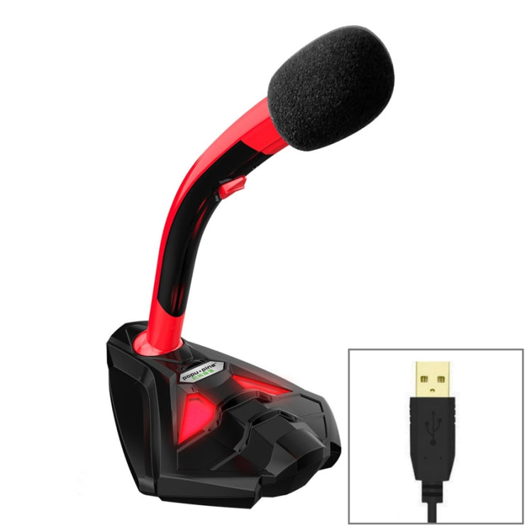 K1 Desktop Omnidirectional USB Wired Mic Condenser Microphone with Phone Holder, Compatible with PC / Mac for Live Broadcast, Show, KTV, etc(Black + Red) - Consumer Electronics by buy2fix | Online Shopping UK | buy2fix