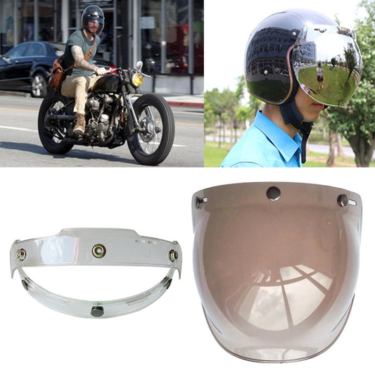 Soman Motorcycle Bubble Visor Open Face Helmet Visor Helmet Windshield Shield with Transparent Frame(Light Smoke) - Helmets by SOMAN | Online Shopping UK | buy2fix