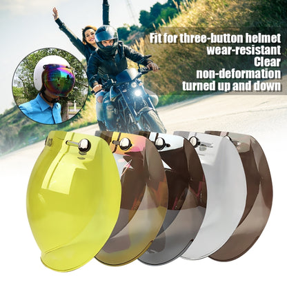 Soman Motorcycle Bubble Visor Open Face Helmet Visor Helmet Windshield Shield with Transparent Frame(Yellow) - Helmets by SOMAN | Online Shopping UK | buy2fix