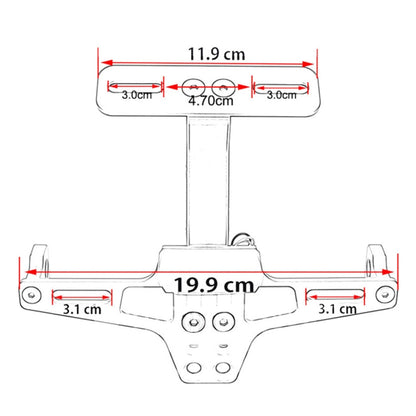 LPF013 Motorcycle Modification Accessories Universal Aircraft Shape Aluminum Alloy License Plate Bracket with LED Lights(Black) - Others by buy2fix | Online Shopping UK | buy2fix