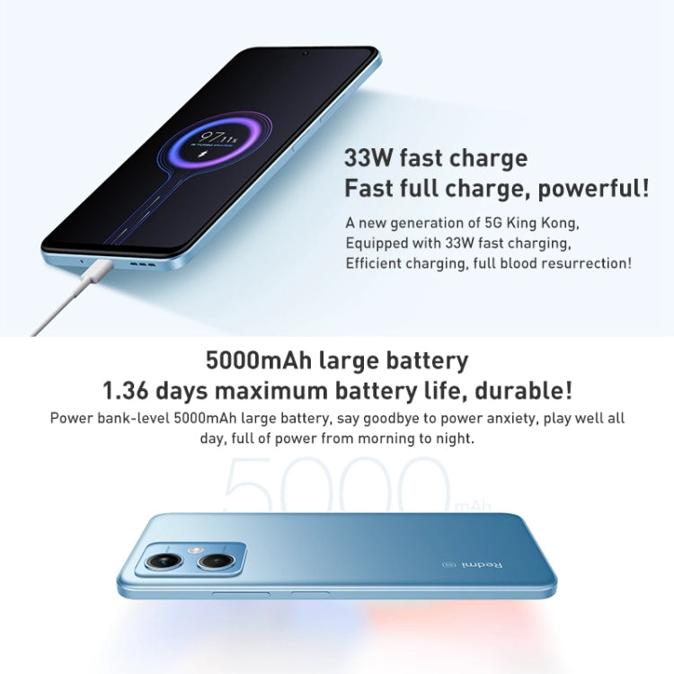 Xiaomi Redmi Note 12 5G, 48MP Camera, 8GB+128GB, Dual Back Cameras, 5000mAh Battery, Side Fingerprint Identification, 6.67 inch MIUI 13 Qualcomm Snapdragon 4 Gen1 Octa Core up to 2.0GHz, Network: 5G, Dual SIM, IR, Not Support Google Play(Black) - Xiaomi Redmi by Xiaomi | Online Shopping UK | buy2fix