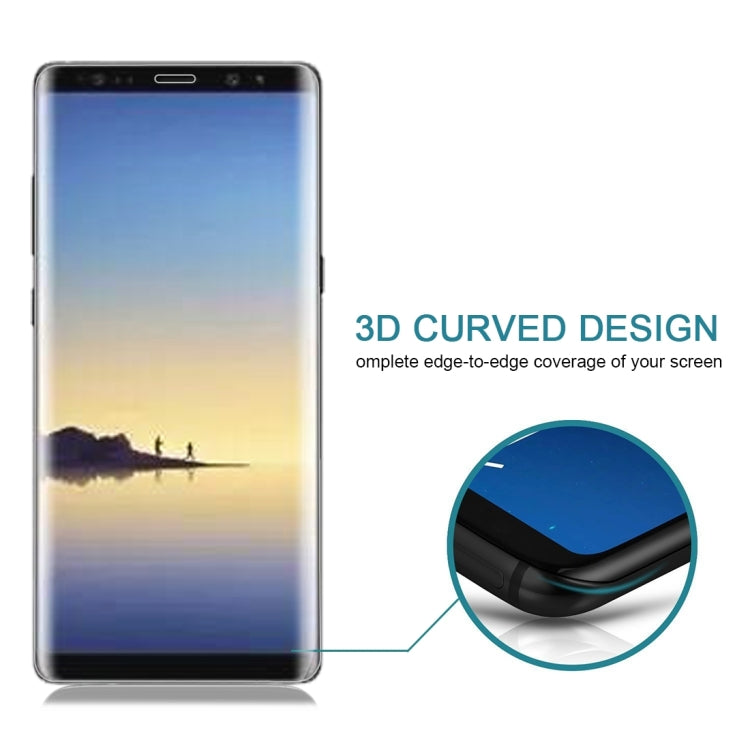 For Galaxy Note 8 0.3mm 9H Surface Hardness 3D Curved Silk-screen Full Screen Tempered Glass Screen Protector(Transparent) - Samsung Accessories by buy2fix | Online Shopping UK | buy2fix