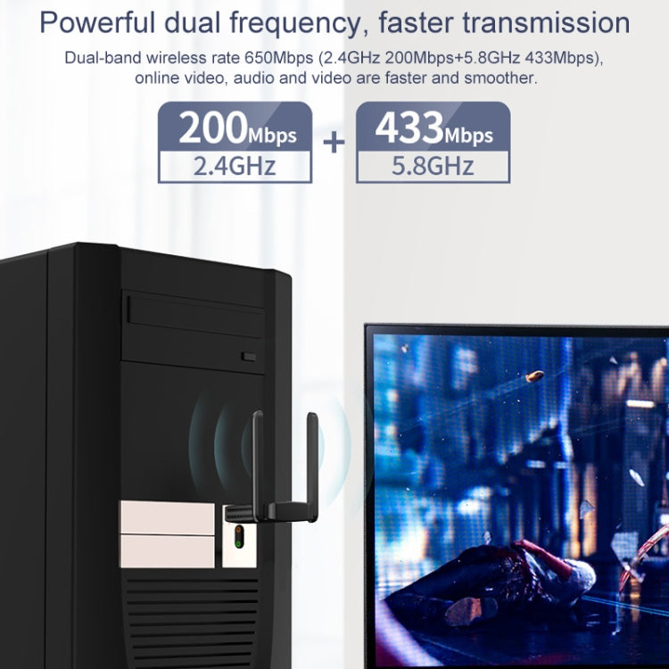 COMFAST CF-822AC 600Mbps 5G Dual-band Wifi USB Network Adapter Receiver - USB Network Adapter by COMFAST | Online Shopping UK | buy2fix