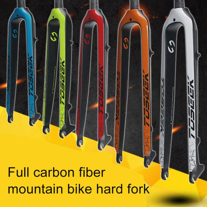 TOSEEK Ultra Light 26 Inch 385mm Mountain Bike Full Carbon Front Fork Straight Tube Disc Brake(Orange) - Outdoor & Sports by TOSEEK | Online Shopping UK | buy2fix