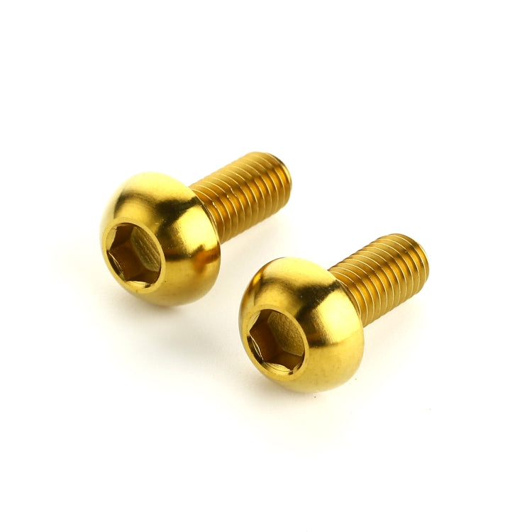 2 PCS Bicycle Accessories Titanium Bottle Cage Screw M5 12mm(Gold) -  by buy2fix | Online Shopping UK | buy2fix