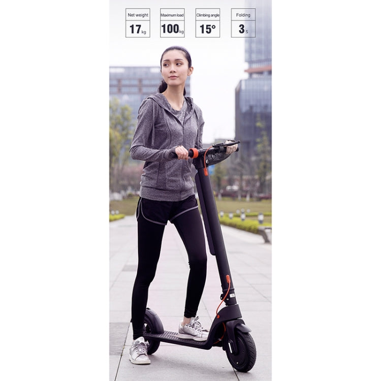 [EU Warehouse] X8 Outdoor Waterproof Foldable Electric Scooter with 10 inch Vacuum Tires & LCD Display & LED Lights & 10AH Lithium Battery, Load-bearing: 20-100kg (Black) - Electric Scooters by buy2fix | Online Shopping UK | buy2fix