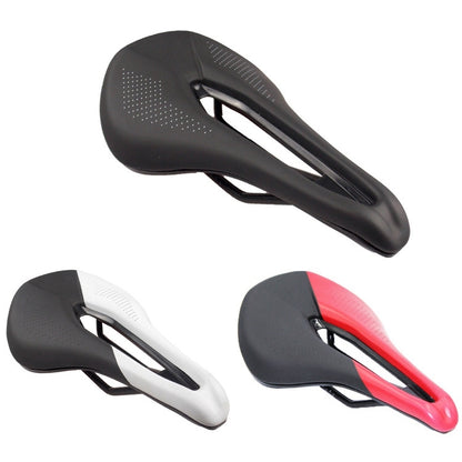 BIKERSAY SZ001 Bicycle PU Leather Saddle Seat (Black White) - Bicycle Saddle by BIKERSAY | Online Shopping UK | buy2fix