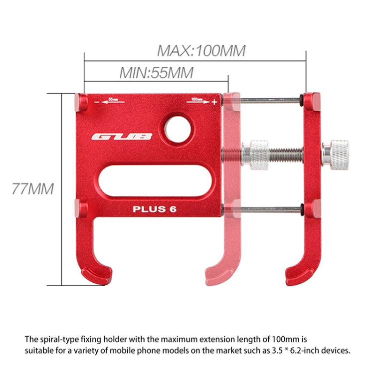 GUB Plus 6 Aluminum Alloy MTB Bike Bicycle Phone Holder(Black) - Outdoor & Sports by GUB | Online Shopping UK | buy2fix