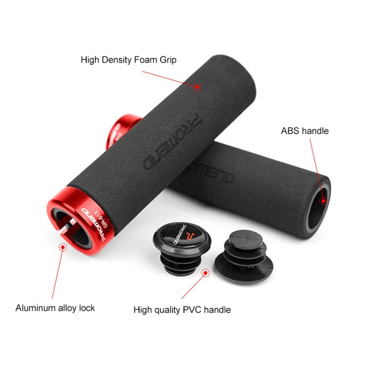 PROMEND GR-513 1 Pair Bicycle Antiskid Sweat-absorbing Sponge Grips Cover (Black Red) - Bicycle Grips by PROMEND | Online Shopping UK | buy2fix