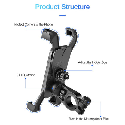 FLOVEME Multi-function Universal 360 Degree Rotatable Motorcycle Bicycle Mobile Phone Holder - Holders by FLOVEME | Online Shopping UK | buy2fix