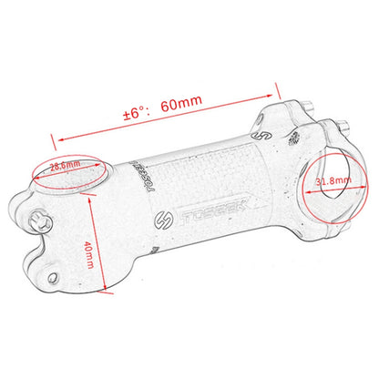 TOSEEK Road Mountain Bike Ultra-light Handlebar Stem Riser Faucet, Size: 6 Degree, 60mm (Gloss) - Outdoor & Sports by TOSEEK | Online Shopping UK | buy2fix