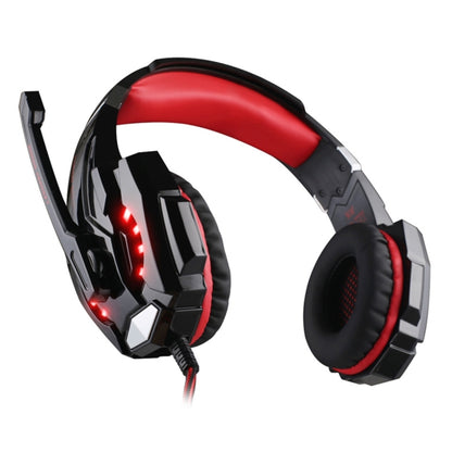 KOTION EACH G9000 3.5mm Game Gaming Headphone Headset Earphone Headband with Microphone LED Light for Laptop / Tablet / Mobile Phones,Cable Length: About 2.2m(Black Red) - Multimedia Headset by KOTION EACH | Online Shopping UK | buy2fix