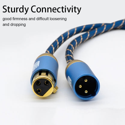 EMK XLR Male to Female Gold-plated Plug Grid Nylon Braided Cannon Audio Cable for XLR Jack Devices, Length: 2m(Blue) - Consumer Electronics by EMK | Online Shopping UK | buy2fix