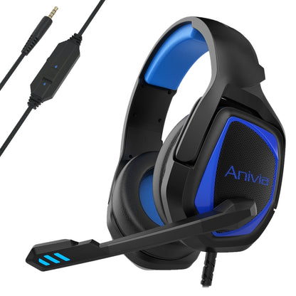 SADES MH602 3.5mm Plug Wire-controlled E-sports Gaming Headset with Retractable Microphone, Cable Length: 2.2m(Black Blue) - Multimedia Headset by SADES | Online Shopping UK | buy2fix