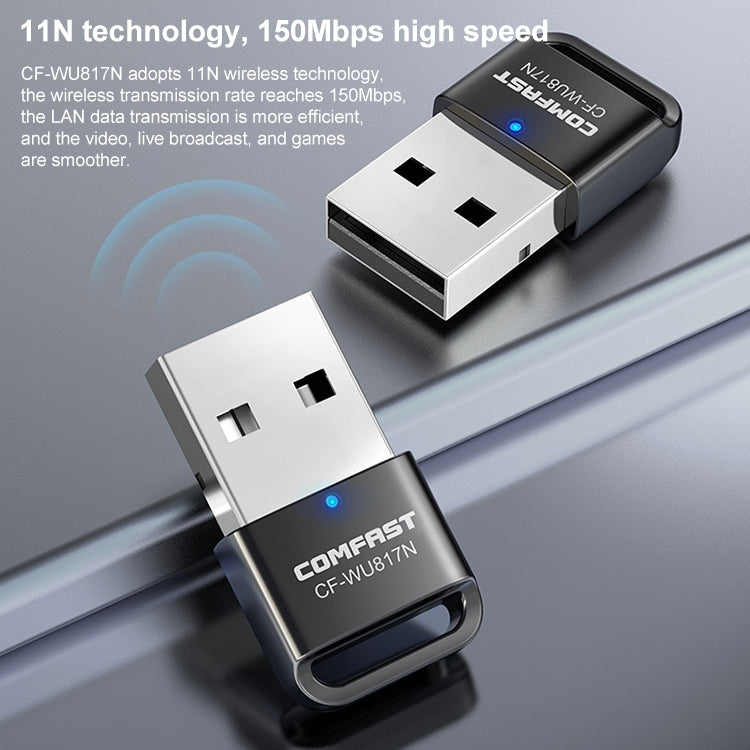 COMFAST WU817N 150Mbps 2.4G WiFi USB Free Drive Network Adapter -  by COMFAST | Online Shopping UK | buy2fix