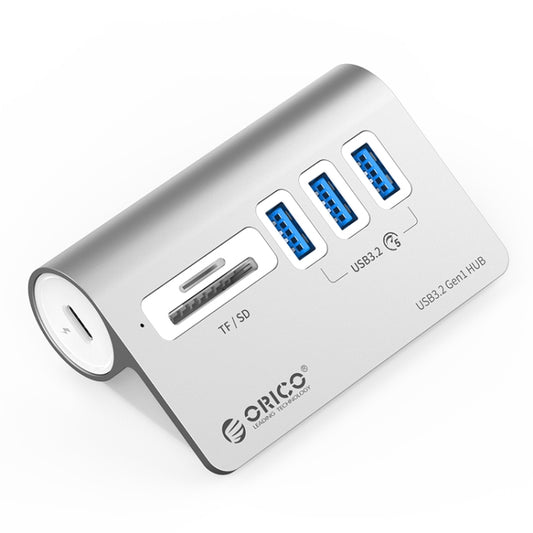 ORICO M3UT3 3-port USB 3.2 HUB with Card Reader (Silver) -  by ORICO | Online Shopping UK | buy2fix