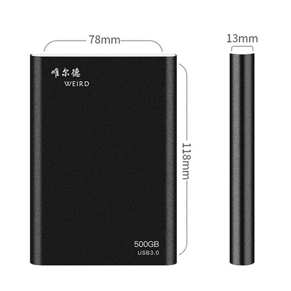 WEIRD 500GB 2.5 inch USB 3.0 High-speed Transmission Metal Shell Ultra-thin Light Mobile Hard Disk Drive(Black) - Computer & Networking by buy2fix | Online Shopping UK | buy2fix