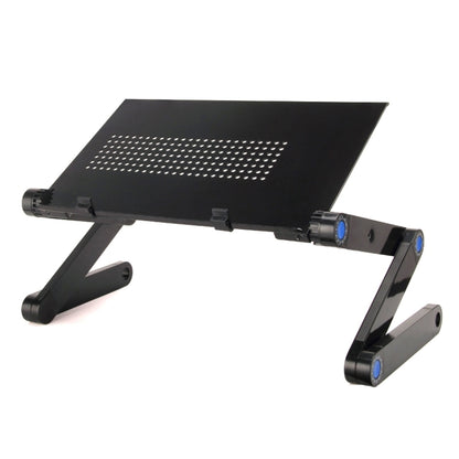 Portable 360 Degree Adjustable Foldable Aluminium Alloy Desk Stand for Laptop / Notebook, without CPU Fans & Mouse Pad(Black) - Laptop Stand by buy2fix | Online Shopping UK | buy2fix