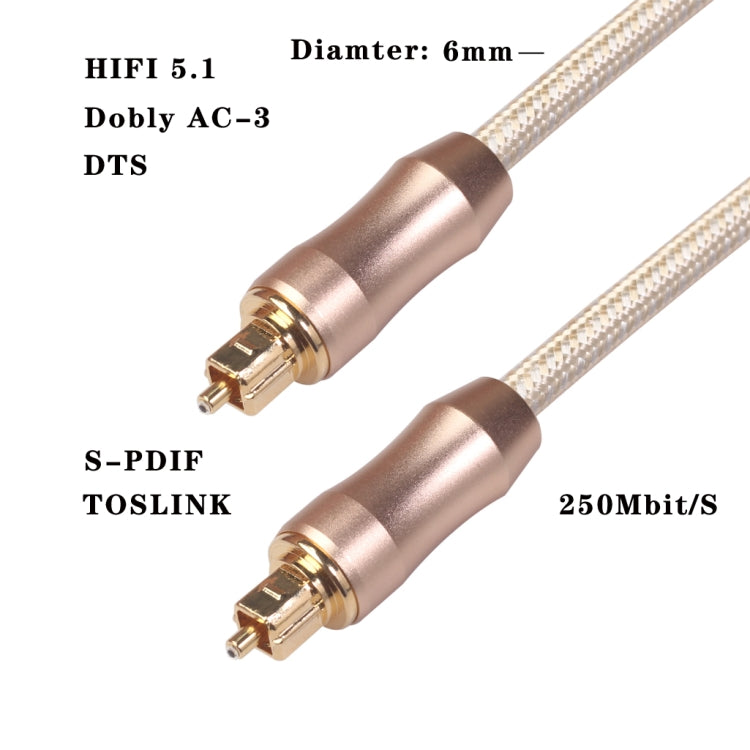 QHG02 SPDIF Toslink Gold-plated Fiber Braided Optic Audio Cable, Length: 1m - Audio Optical Cables by buy2fix | Online Shopping UK | buy2fix