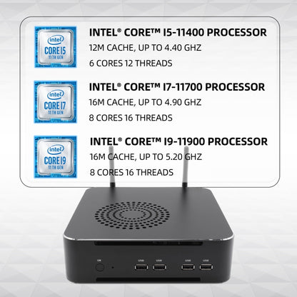 HYSTOU M7 Windows 7/8/10 / Linux System Mini PC, Intel Core i9-11900 Octa-core 16M Cache up to 5.2GHz, 32GB RAM+512GB SSD, EU Plug - Windows Mini PCs by HYSTOU | Online Shopping UK | buy2fix