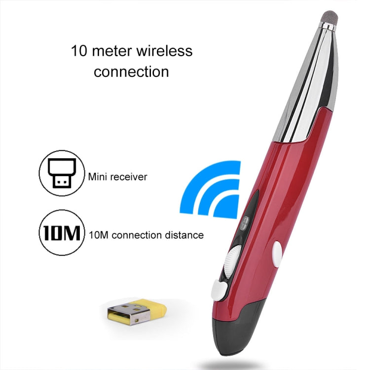 PR-06S 4-keys Smart Wireless Optical Mouse with Stylus Pen Function, Support Voice Operation / Translation (Red) - Computer & Networking by buy2fix | Online Shopping UK | buy2fix