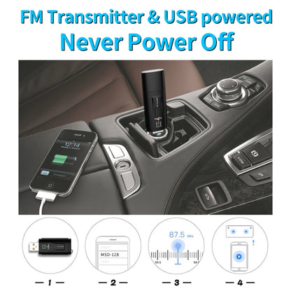 MSD128 2 in 1 USB Car Bluetooth Hands-free Call FM Transmitter with 3.5mm AUX Interface - Apple Accessories by buy2fix | Online Shopping UK | buy2fix