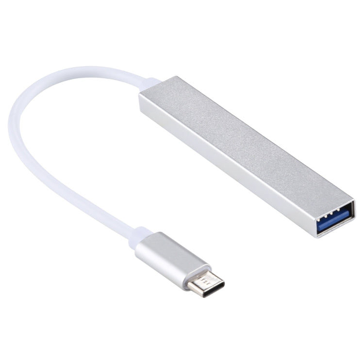 T-818 4 x USB 3.0 to USB-C / Type-C HUB Adapter (Silver) - Computer & Networking by buy2fix | Online Shopping UK | buy2fix