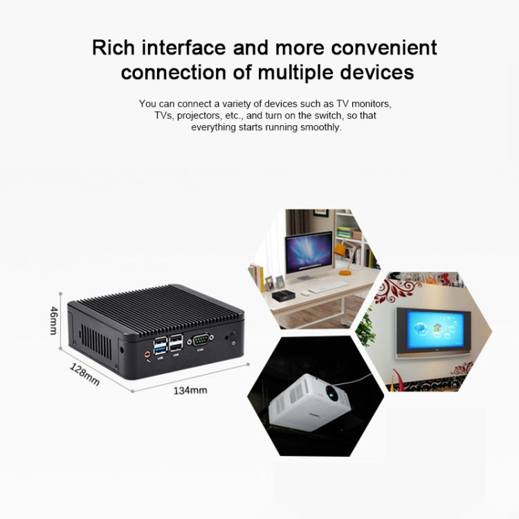 Fanless Mini Industrial Control PC with 4 USB Ports & RS-232 COM Port, 8GB RAM, Intel Celeron N2920 2.0GHz Quard Core, Support Bluetooth 4.0 & 2.4G / 5.0G Dual-band WiFi(Black) - Computer & Networking by buy2fix | Online Shopping UK | buy2fix