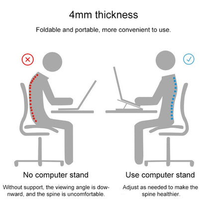 Portable Adjustable Laptop Stand Desktop Lifting Height Increase Rack Folding Heat Dissipation Holder, Style: Ordinary(Silver) - Computer & Networking by buy2fix | Online Shopping UK | buy2fix